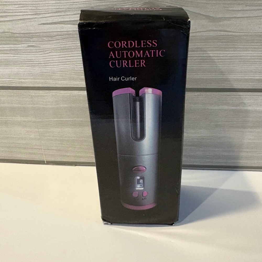 Cordless Automatic Hair Curler - Black and Pink